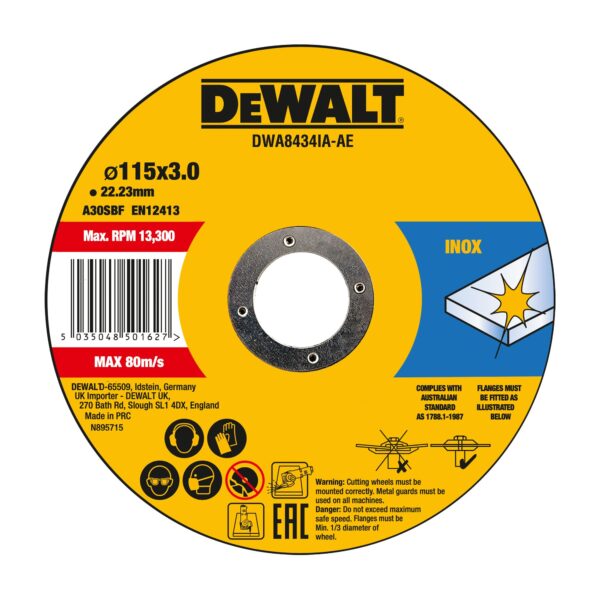 DWA8434IA-AE Metal Cutting Wheel 115 x 3 x 22.23mm Type 42