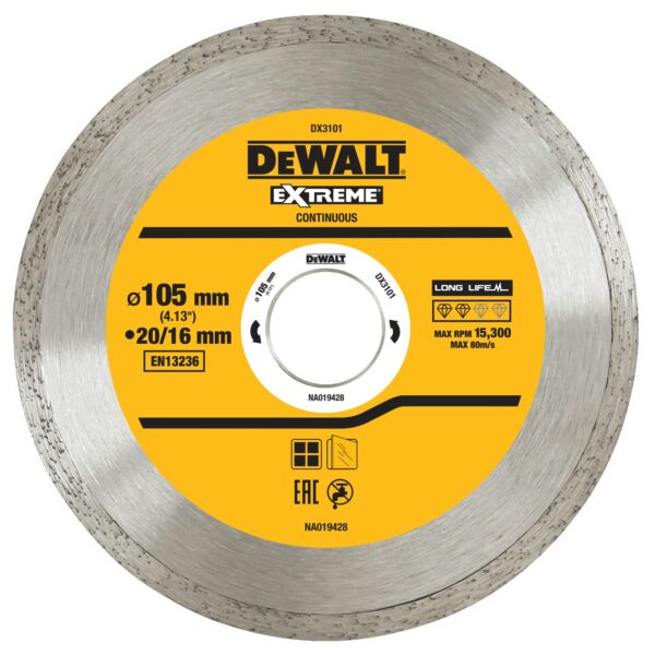Dewalt Diamond Blade (Tile Cutting) 100Mm X 20/16Mm Dx3101