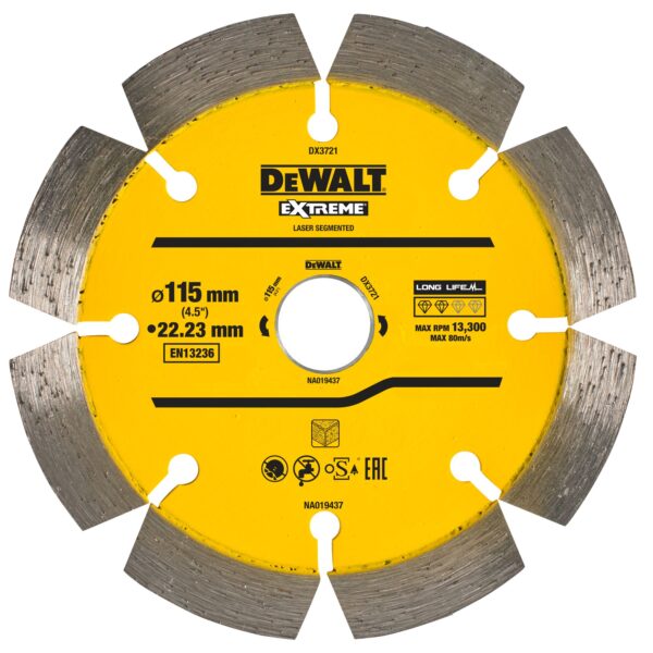 DX3721 115mm X 22.23mm Diamond Wheel Concrete Blade